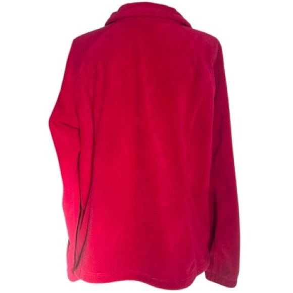 Columbia Sportswear Fleece Cherry Red Jacket Front Zipper Side Zipper Pockets XL - Picture 7 of 13